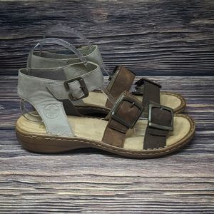 Rieker Adjustable 3 Buckle Leather Sandals 8.5 39